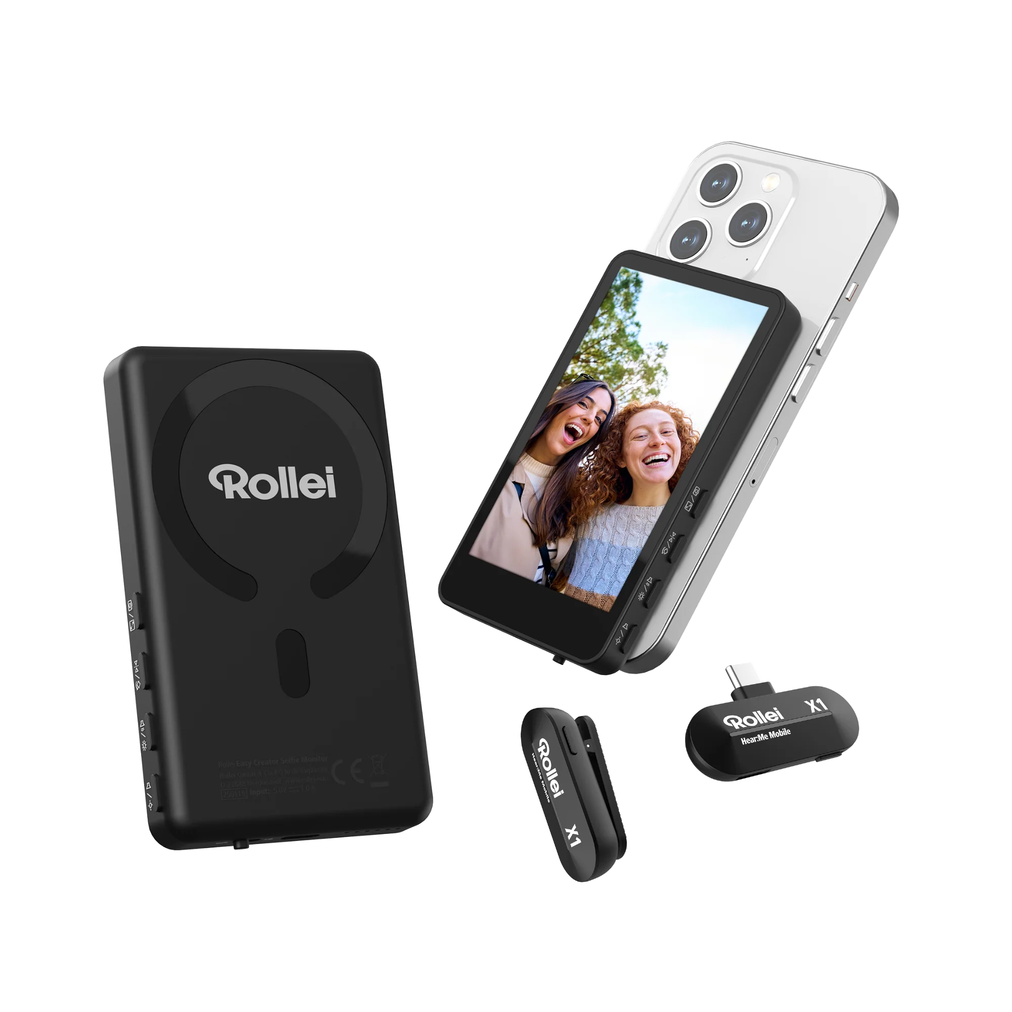 Bundle Easy Creator | Selfie Monitor & Hear:Me Mobile X1 Mikrofon